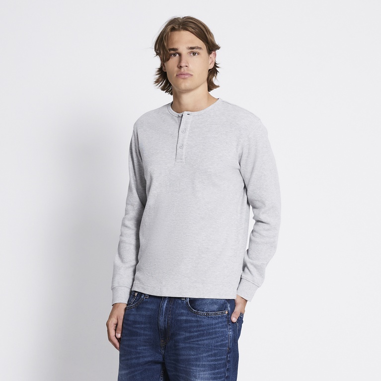 Long Sleeve Grandad "Opa" Grey Melange